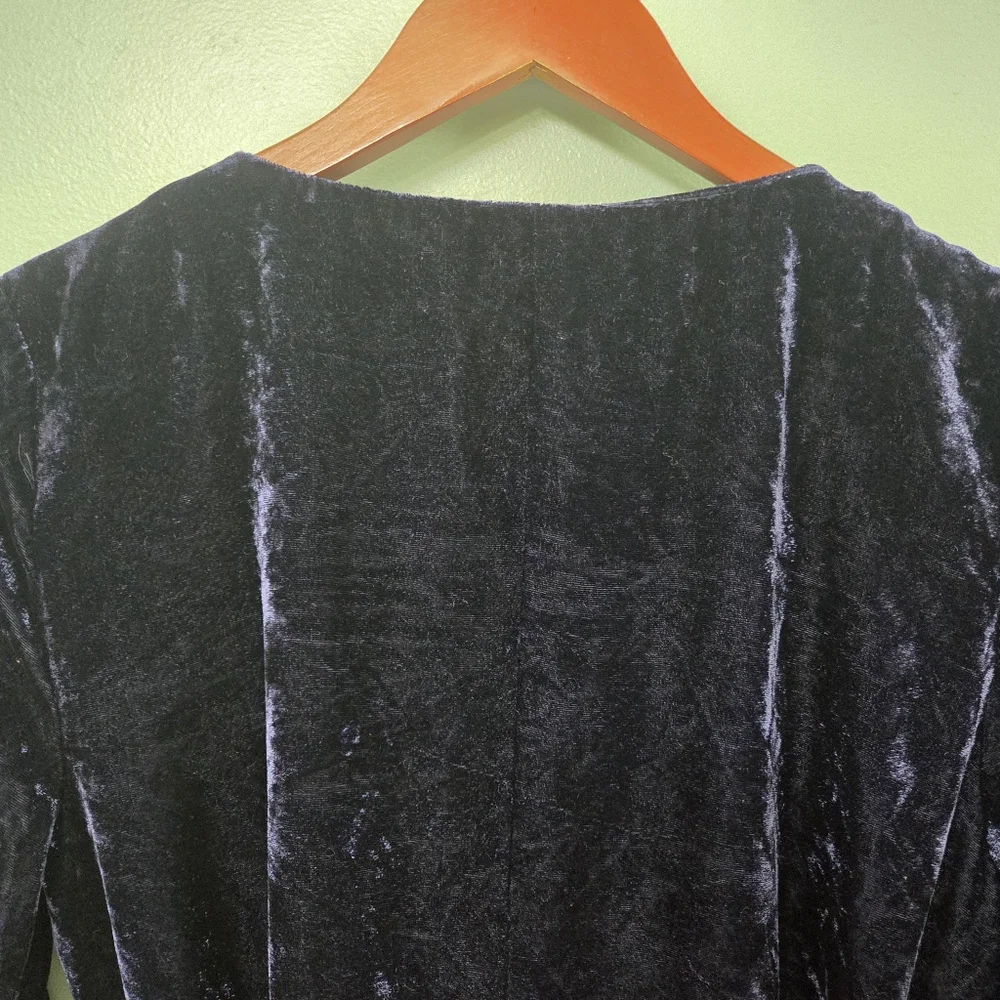 J.Crew Wrap Dress in Drapey Velvet Sz 12P K0145 In Navy Business Casual Career‎